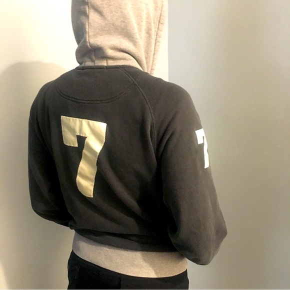 POLO SPORT Ralph Lauren Gray Red Waffle Hood Zip Sweatshirt M Small or W Medium - Picture 8 of 10